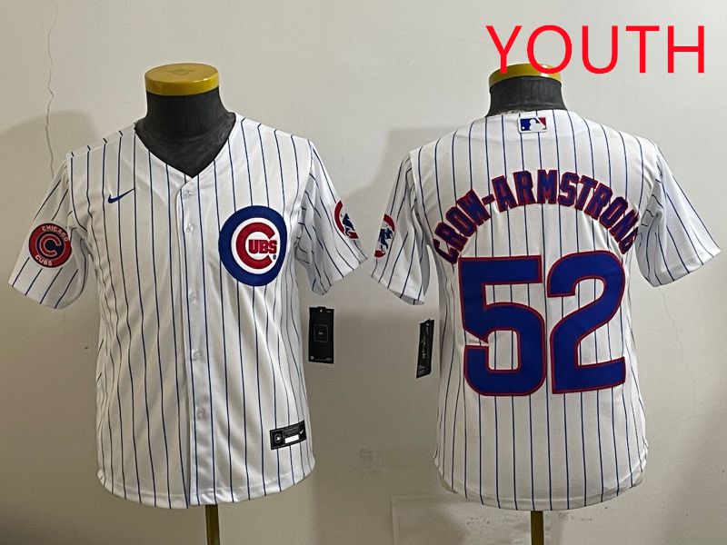 Youth 2025 Chicago Cubs #52 Crow-Armstrong White Stripe Game Nike MLB Jersey style 5